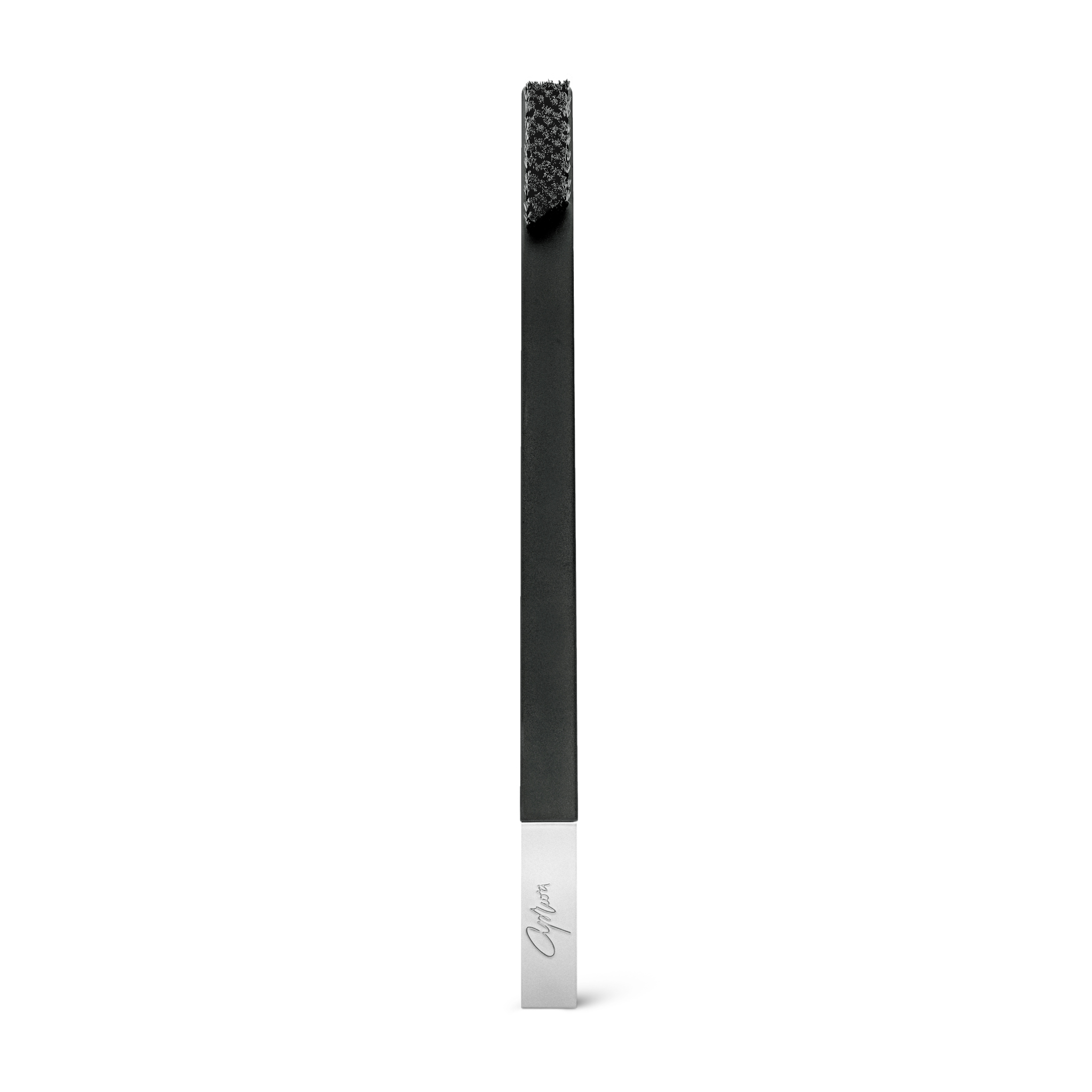 Дизайнерская черная зубная щетка SLIM by Apriori с серебром